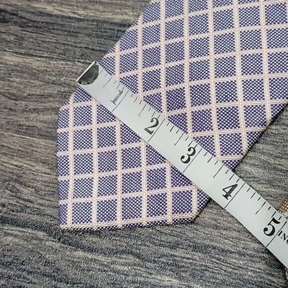 Hickey Freeman Men's 100% Silk Checked Classic Necktie Bundle